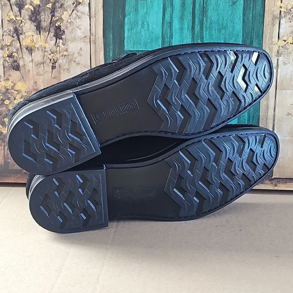 Stacy Adams Shoes Mens 8.5 M Reginald Black Suede Loafers Rubber Soles